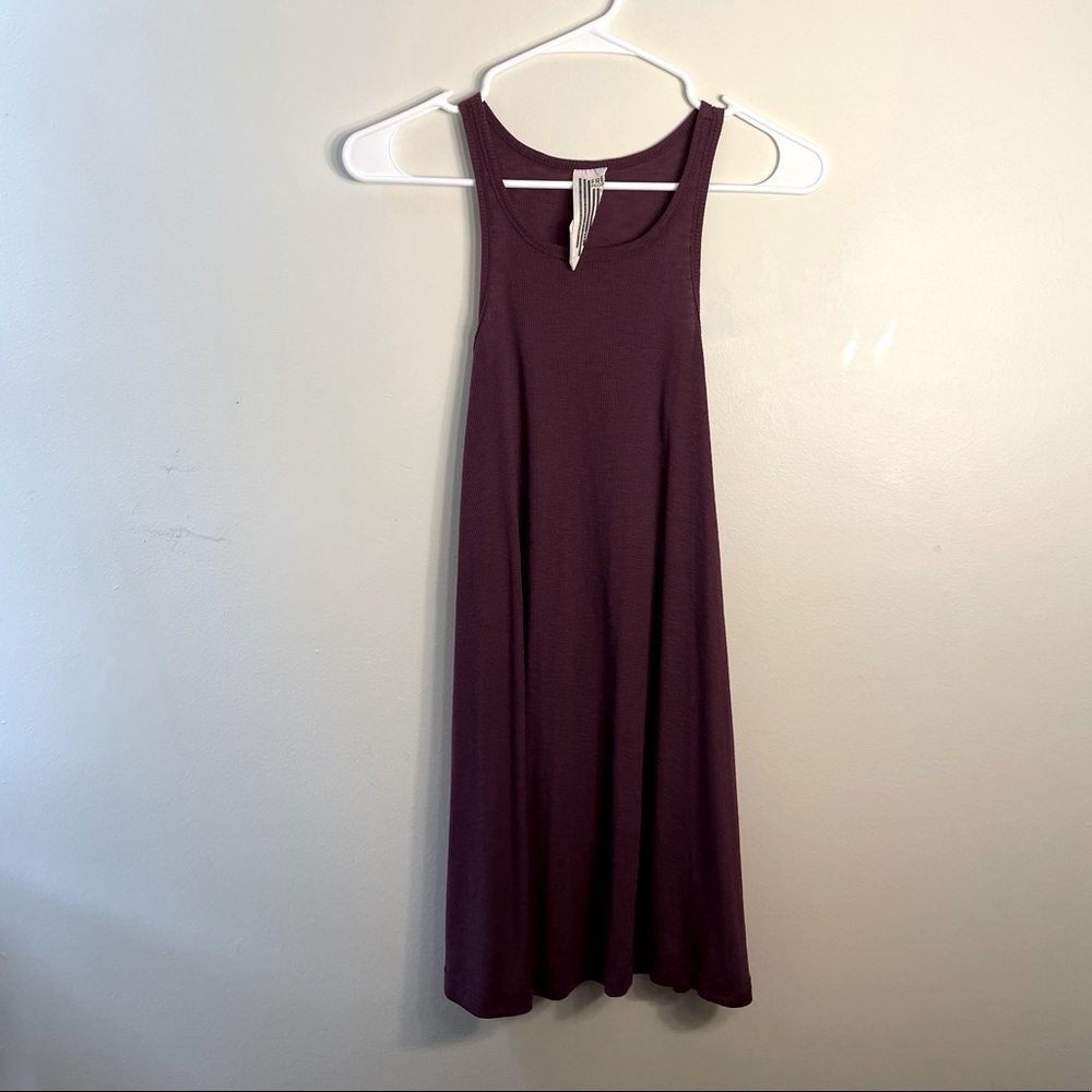 Free People Purple Ribbed Knit Minidress Sleeveless Summer Dress